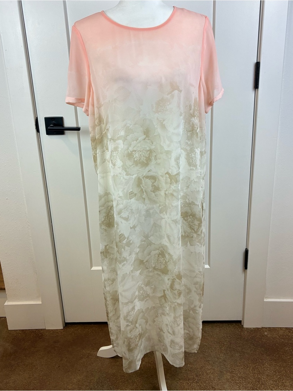 Calvin Klein Women's Pink Ombre Floral Sheer Tunic Size Large  i